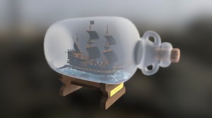 Pirate Ship In Bottle - Download Free 3D model by skyrn99