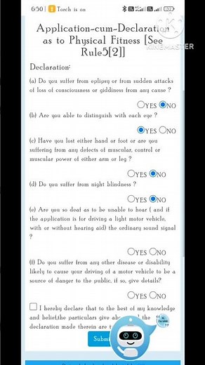 LL licence self declaration form#learninglicence #drivinglicence #parivahan #selfdeclaration #viral