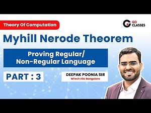 Proving Non Regular Language Part 3 | Myhill Nerode Theorem | TOC | GO Classes | Deepak Poonia Sir