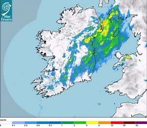 4K views · 35 reactions | Rainfall radar simulation since 11pm last night shows relentless heavy rain across Leinster but more so especially across Greater Dublin. Rain slowly and gradually petered out late this afternoon. ☔️☔️☔️☔️☔️ | Kildare Weather | Facebook