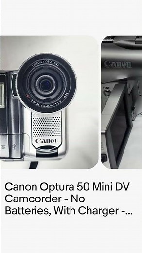 Canon Optura 50 Mini DV Camcorder - No Batteries, With Charger - TESTED