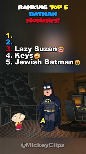 Ranking Top 5 Batman Moments in Family Guy! #familyguy