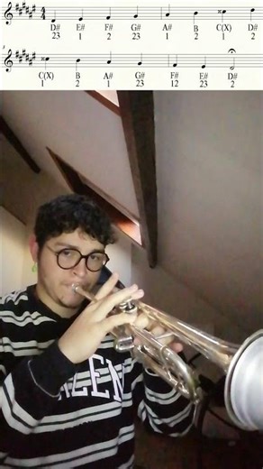 D# Minor Scale on the trumpet (harmonic) #trumpet #music