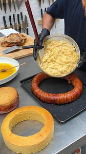 3-Tier Bacon-Wrapped Cornbread! With layers of gourmet brisket mac & cheese 🤤🥣 | Chefclub GruB