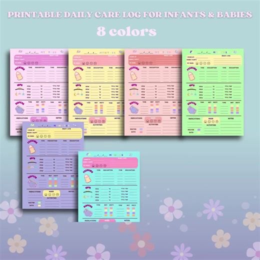 Baby Feeding & Diaper Log: Daily Routine Tracker (PDF Printable) - Etsy
