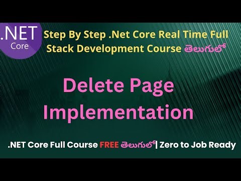 #37 Delete Page Implementation in .Net core | .Net Core Full stack Development course in Telugu