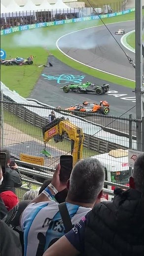 F1 multi-car incident during wet conditions at Autódromo José Carlos Pace in São Paulo, Brazil
