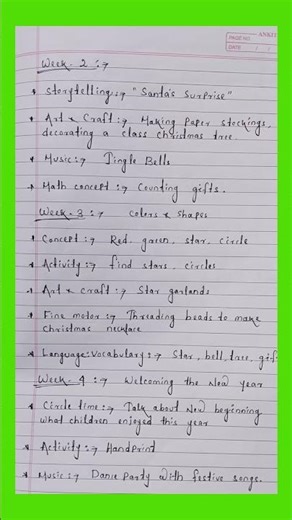 December month lesson plan for nursery class