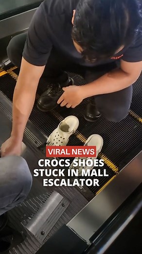 A reminder to crocs users to always exercise caution when using the escalator. #news #malaysia #crocs #trending #shoes #fashion | The Smart Local Malaysia