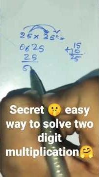Secret 🤫 easy way to solve two digit multiplication🤗 | secret math tricks 🤫 #shorts #shortsfeed