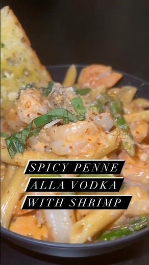SPICY PENNE ALLA VODKA with SHRIMP! Another recipe that comes together in about 30 minutes, this