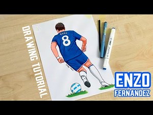 How to draw Enzo Fernandez / How to draw a Chelsea players