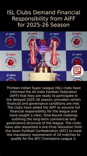 ISL Clubs Demand Financial Responsibility from AIFF