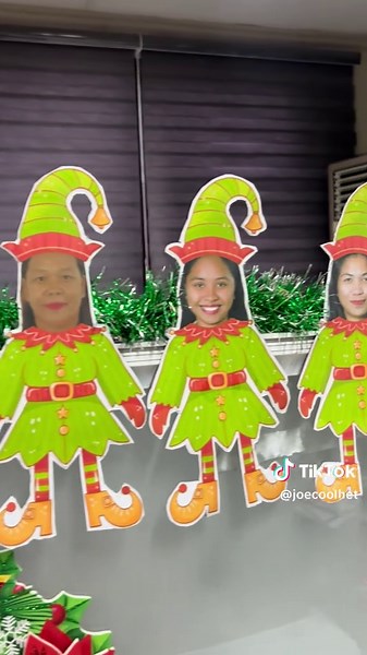 Christmas Elf Face Decoration Ideas for Office Fun