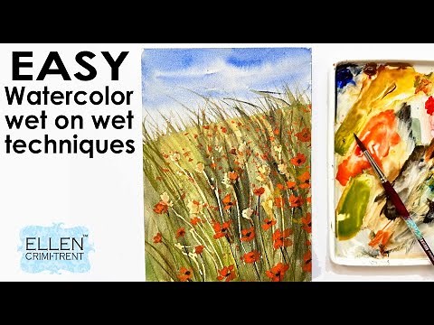 EASY watercolor Landscape using wet on wet techniques