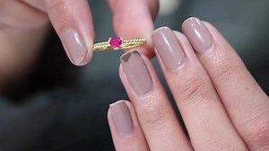 Heart Shape Ruby Solitaire Ring, Ruby Heart Solitaire Ring