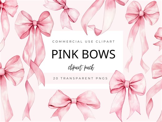 Pink Bow Clipart, Pink Watercolor Bow Graphics, Soft Pastel Blush Pink Bow Digital PNG, Watercolor Bow Clip Art, Instant Download - Etsy Australia