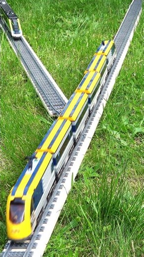 Fast Brick Passenger Train vs Risky Switch — Close Call at Full Speed