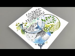 Easy Watercolor Zentangle Art | Relaxing Painting Tutorial