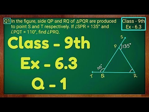 Class - 9th, Ex - 6.3, Q 1 (Lines and Angles) Maths NCERT CBSE