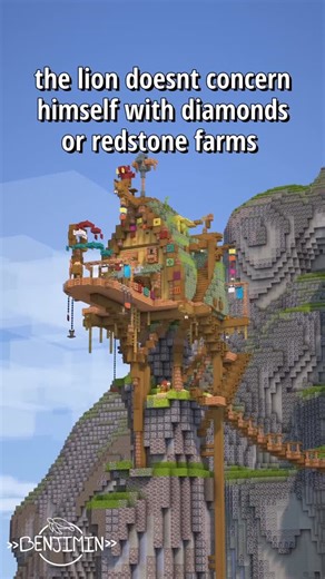 Benji || Minecraft Builds on Instagram: "The lion concerns himself with pretty buildings instead. Comment “download” if you want these builds. #minecraftbuilding #fyp #cozy #minecraft #lion"