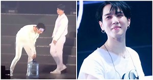 GOT7's Yugyeom Ended All Bottle Flip Challenges With His 5 Gallon Flip