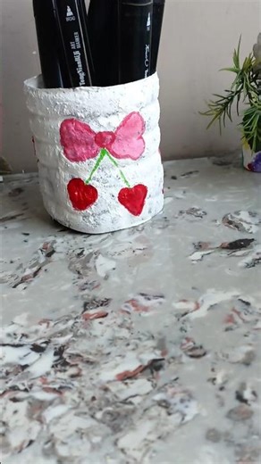 DIY pen holder 🥰🍒#art #diy #youtube #drawing