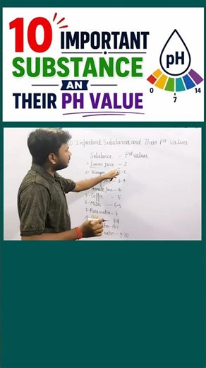 10 Important Substances & Their pH Values #Shorts