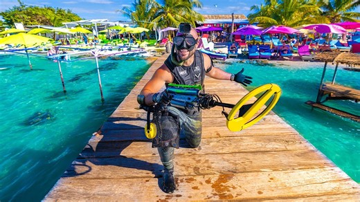 Treasure hunt on a hidden Belize beach