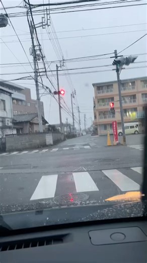 外はふわふわと舞う雪，暖かい車内でラジオを聴きながら、信号が変わるのを待つ。そんな何気ない冬のひとときが、とても愛おしい。#雪の日 #冬の風景 #初雪 #ドライブ #生活感