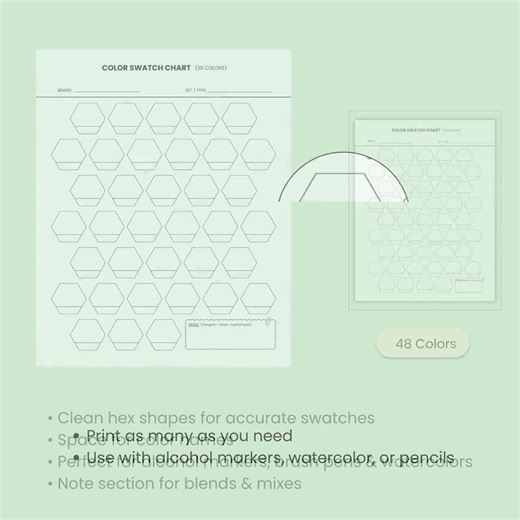 Printable Color Swatch Chart – Marker Swatch Template (PDF, 3 Sizes)