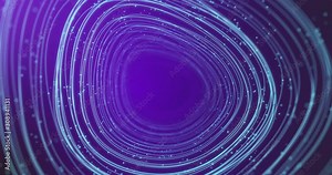 Abstract Wormhole Shape With Particles Around Through Time And Space. 4K 3D Animation. Seamless Loop.