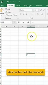 To subtract two cells in excel