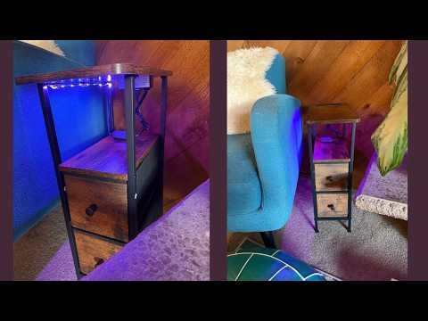 LOAKEKEL Narrow Nightstands with LED Lights and Charging Station Review