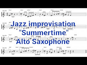 "Summertime" Solo Sax with Score 90bpm