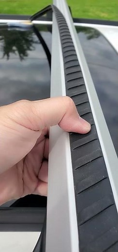 rubber seal/liner installation on a audi q7 oem roof rack. #4m #audiq7 #car #audi #audiroofrack