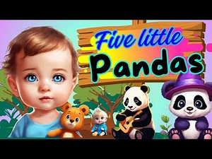 "Five Little Pandas" | Five Little Pandas Jumping on the Bed | Playful Nursery Rhyme@Kidsjourney