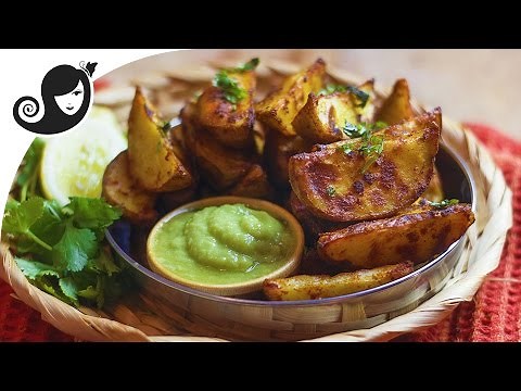 Oven Baked Crispy Potato Wedges with Tandoori Masala Rub | Vegan/Vegetarian Recipe