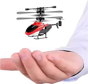 Remote Control Helicopter with Altitude Hold, Mini RC Helicopter with 7-8 Minutes Flight Time, Gyro Stabilizer, One Key Take Off/Land, Indoor RC Aircraft for kids and Adults (Red)