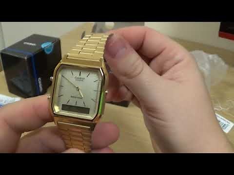 CASIO Unisex Gold Tone Combi Watch AQ-230GA-9DMQYES Unboxing And Review