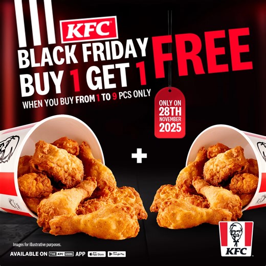 950K views · 2.7K reactions | Get ready for the biggest deal of the year, the one the others can’t compete with.  Buy 1–9 chicken pieces and get the same free. Choose Hot & Crispy, Original Recipe, or Chinchinga Spice. Available for one day only on Black Friday, 28th November 2025, for dine-in or delivery. | KFCGhana | Facebook