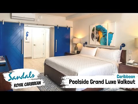 Caribbean Poolside Grande Luxe Walkout WPG | Sandals Royal Caribbean | Walkthrough Tour & Review 4K