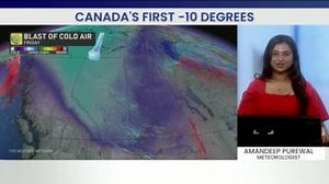 Canada reaches its first -10 degree reading of the season, and one province will feel its chilly effects. More details with meteorologist Amandeep Purewal. Watch more video: https://ow.ly/UNRl50TrIsu | The Weather Network