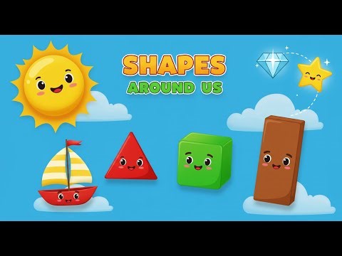 Shapes Around Us | Fun Learning Nursery Rhyme for Kids | Circle, Triangle, Square & More