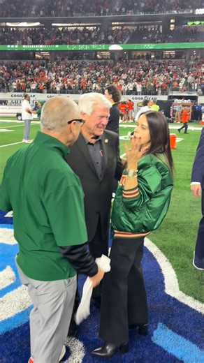 Former Dallas Cowboys and Miami Hurricanes head coach Jimmy Johnson was at AT&T Stadium to see his old college team upset Ohio State in the college playoff. #football #canes #miami #cfp | Fort Worth Star-Telegram