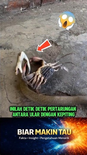 Pertarungan Sengit Ular Dengan Kepiting 😱💀 #viral #trendingshorts #trending