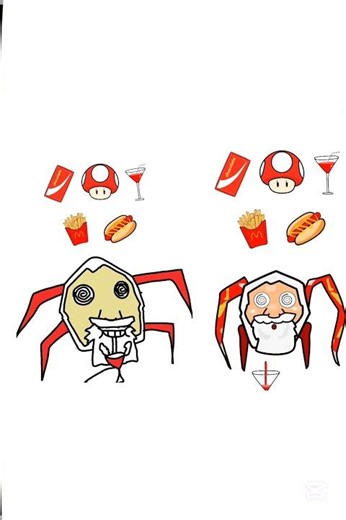 Googo Gaga | Red Food MUKBANK | 2D animation - created animation me and @Foodtoon-i7t #shorts