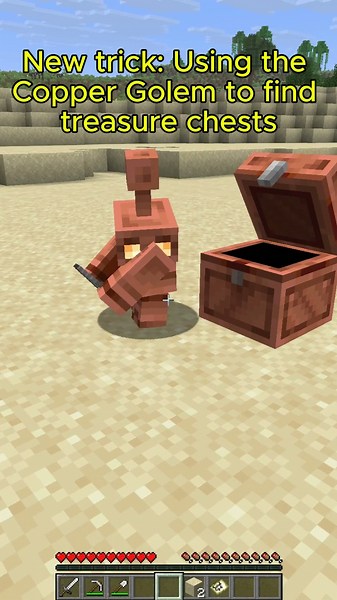 Find treasure chests with Copper Golems #minecraftmemes