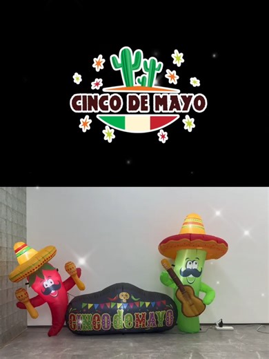 Turn Your Yard into a Cinco de Mayo Fiesta! 🌵🌶️🎸 Meet the 7FT Inflatable Cactus & Chili Band — guitar, maraca, sombrero & taco vibes ALL in one! ✨ Built-in 5 bright LEDs ✨ Giant 7FT tall – impossible to miss ✨ Perfect for yard, garden & party photos 🔥 ONLY $29.99 – Fiesta vibes for less than $30! Your neighbors will stop. Your guests will smile. Your yard will steal the show. #cincodemayo #inflatable #inflatables