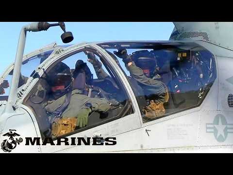US Marine Corps. Combat helicopters during military training in North Carolina.